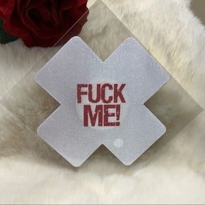 Naughty F*** Me Sexy Nipple Pasties - White